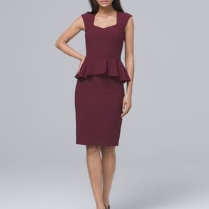 White House Black Market- Body Perfecting Peplum Sheath Dress